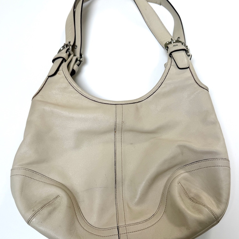 Coach leather bag cream color